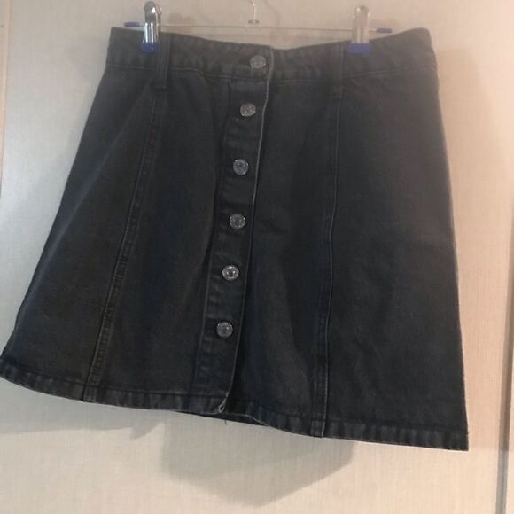 Forever 21 girls size medium black denim button up mini skirt - Picture 7 of 16